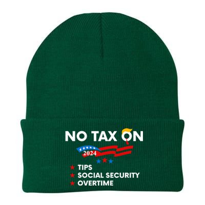 No Tax On Tips Social Security Overtime Trump 2024 Support Trump Vance 2024 Knit Cap Winter Beanie