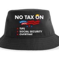 No Tax On Tips Social Security Overtime Trump 2024 Support Trump Vance 2024 Sustainable Bucket Hat