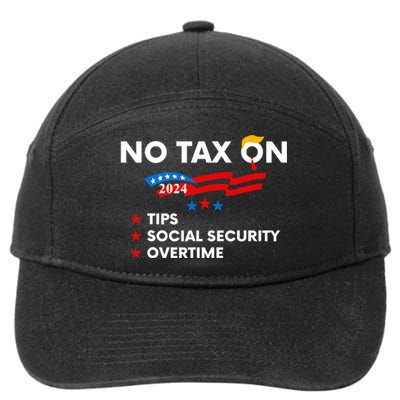 No Tax On Tips Social Security Overtime Trump 2024 Support Trump Vance 2024 7-Panel Snapback Hat