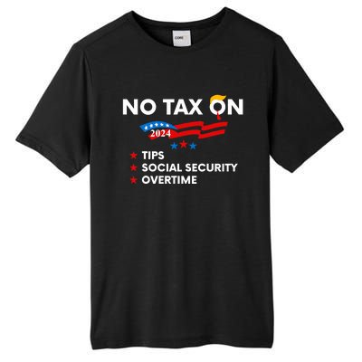 No Tax On Tips Social Security Overtime Trump 2024 Support Trump Vance 2024 Tall Fusion ChromaSoft Performance T-Shirt