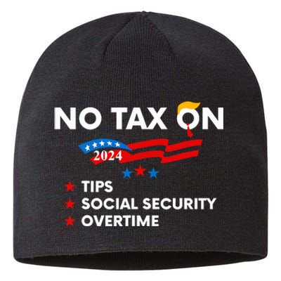 No Tax On Tips Social Security Overtime Trump 2024 Support Trump Vance 2024 Sustainable Beanie