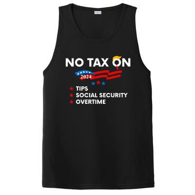 No Tax On Tips Social Security Overtime Trump 2024 Support Trump Vance 2024 PosiCharge Competitor Tank