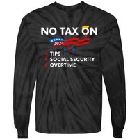 No Tax On Tips Social Security Overtime Trump 2024 Support Trump Vance 2024 Tie-Dye Long Sleeve Shirt