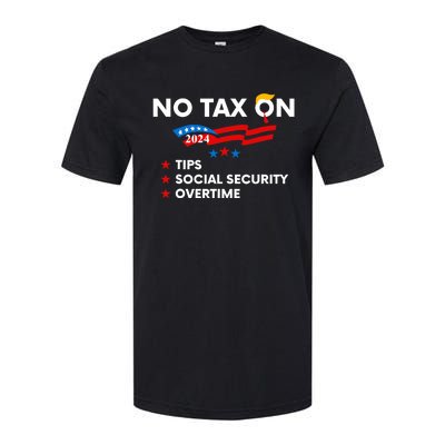 No Tax On Tips Social Security Overtime Trump 2024 Support Trump Vance 2024 Softstyle CVC T-Shirt