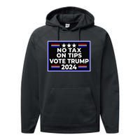 No Tax On Tips Vote Donald Trump Performance Fleece Hoodie