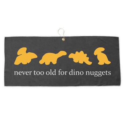 Never Too Old For Dino Nuggets Large Microfiber Waffle Golf Towel