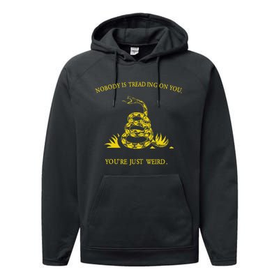 NobodyS Treading On You. YouRe Weird. Funny Election Snake Performance Fleece Hoodie