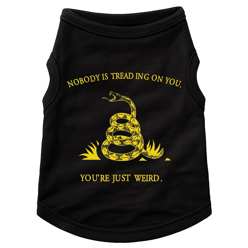 NobodyS Treading On You. YouRe Weird. Funny Election Snake Doggie Tank