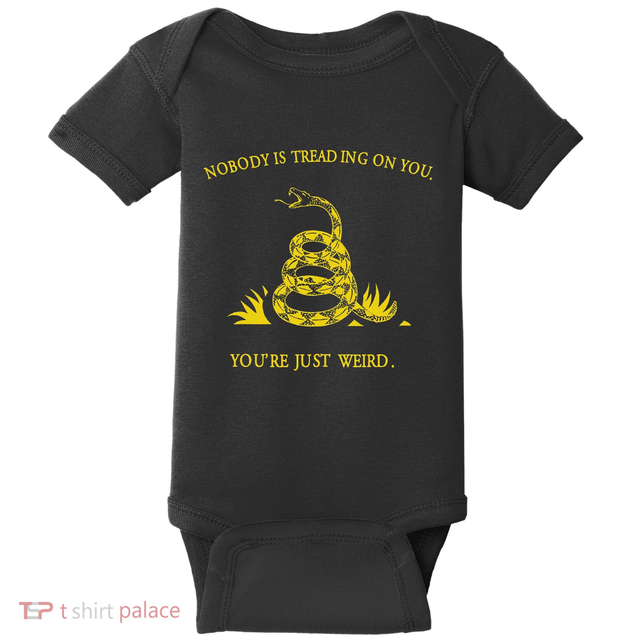 NobodyS Treading On You. YouRe Weird. Funny Election Snake Baby Bodysuit