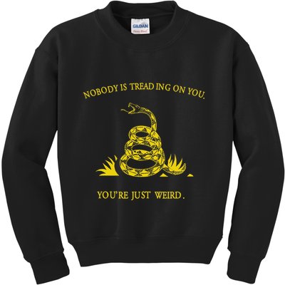 NobodyS Treading On You. YouRe Weird. Funny Election Snake Kids Sweatshirt