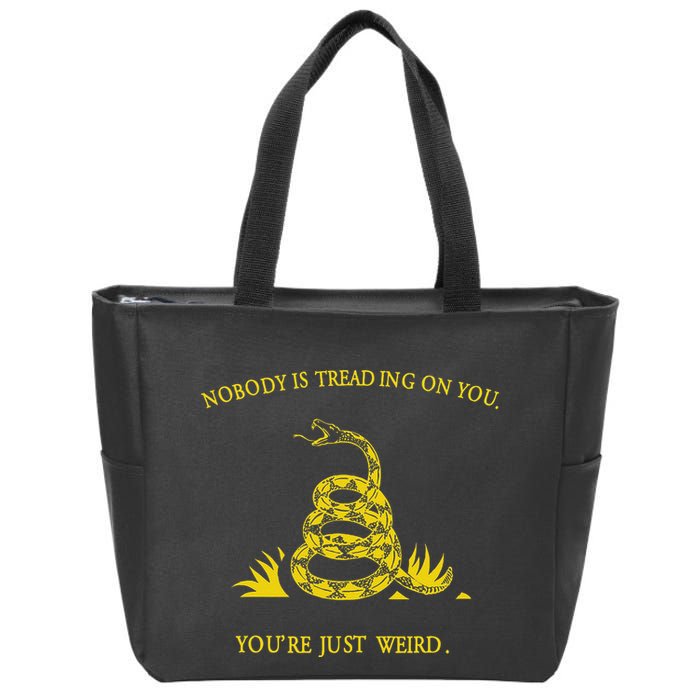NobodyS Treading On You. YouRe Weird. Funny Election Snake Zip Tote Bag