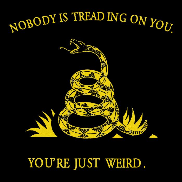 NobodyS Treading On You. YouRe Weird. Funny Election Snake Zip Tote Bag