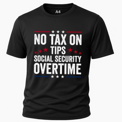No Tax On Tips Social Security Overtime Trump 2024 Long Sleeve Performance Shirt