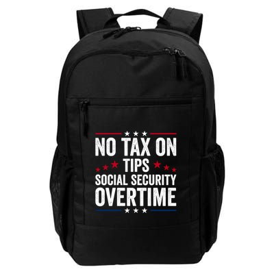 No Tax On Tips Social Security Overtime Trump 2024 Long Sleeve Backpack