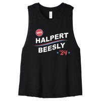 Nbcstore The Office Vote Halpert Beesly 24 Women's Racerback Cropped Tank