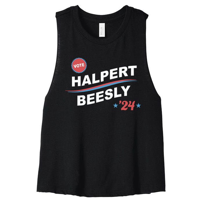 Nbcstore The Office Vote Halpert Beesly 24 Women's Racerback Cropped Tank