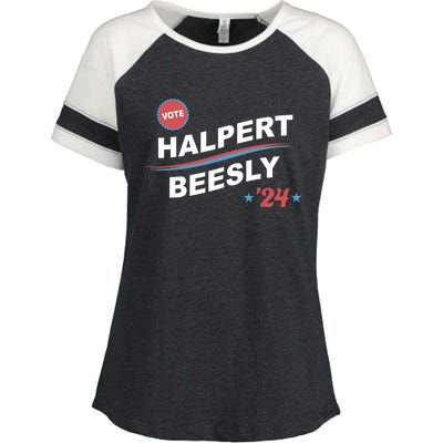 Nbcstore The Office Vote Halpert Beesly 24 Enza Ladies Jersey Colorblock Tee