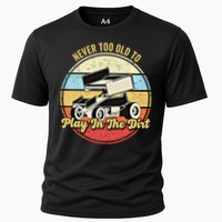 Never Too Old To Play In The Dirt Funny Sprint Car Racing Cute Gift Cooling Performance Crew T-Shirt