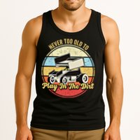 Never Too Old To Play In The Dirt Funny Sprint Car Racing Cute Gift Tank Top