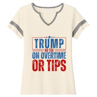 No Tax On Overtime Or Tips Ladies Halftime Notch Neck Tee