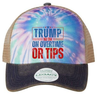 No Tax On Overtime Or Tips Legacy Tie Dye Trucker Hat