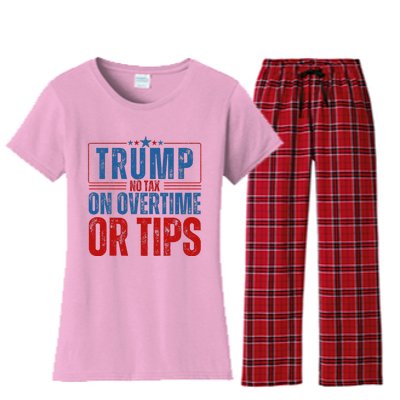 No Tax On Overtime Or Tips Women's Flannel Pajama Set