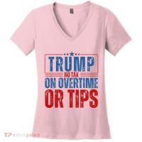 No Tax On Overtime Or Tips Women's V-Neck T-Shirt