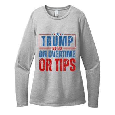 No Tax On Overtime Or Tips Womens CVC Long Sleeve Shirt