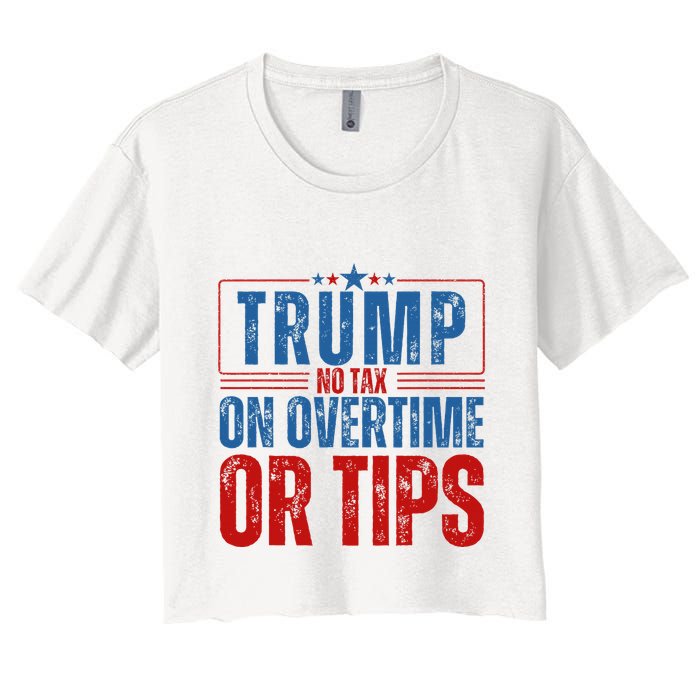 No Tax On Overtime Or Tips Women's Crop Top Tee
