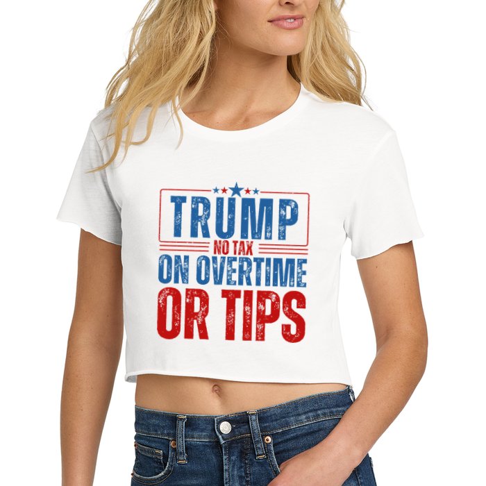 No Tax On Overtime Or Tips Women's Crop Top Tee