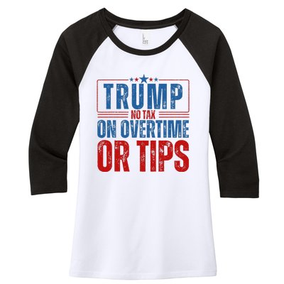 No Tax On Overtime Or Tips Women's Tri-Blend 3/4-Sleeve Raglan Shirt