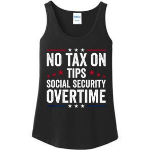 No Tax On Tips Social Security Overtime Trump 2024 Ladies Essential Tank