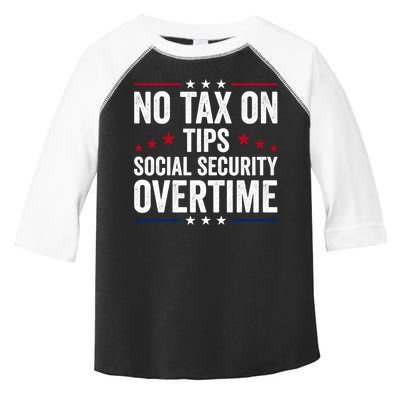 No Tax On Tips Social Security Overtime Trump 2024 Toddler Fine Jersey T-Shirt