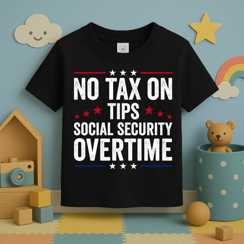 No Tax On Tips Social Security Overtime Trump 2024 Toddler T-Shirt