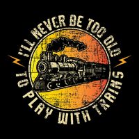 Never Too Old To Play With Trains Model Train Railroading 16 in Basic Backpack