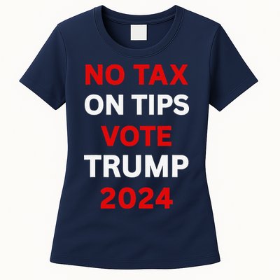 No Tax On Tips Vote Trump 2024 Take America Back Protrump Womens T-Shirt
