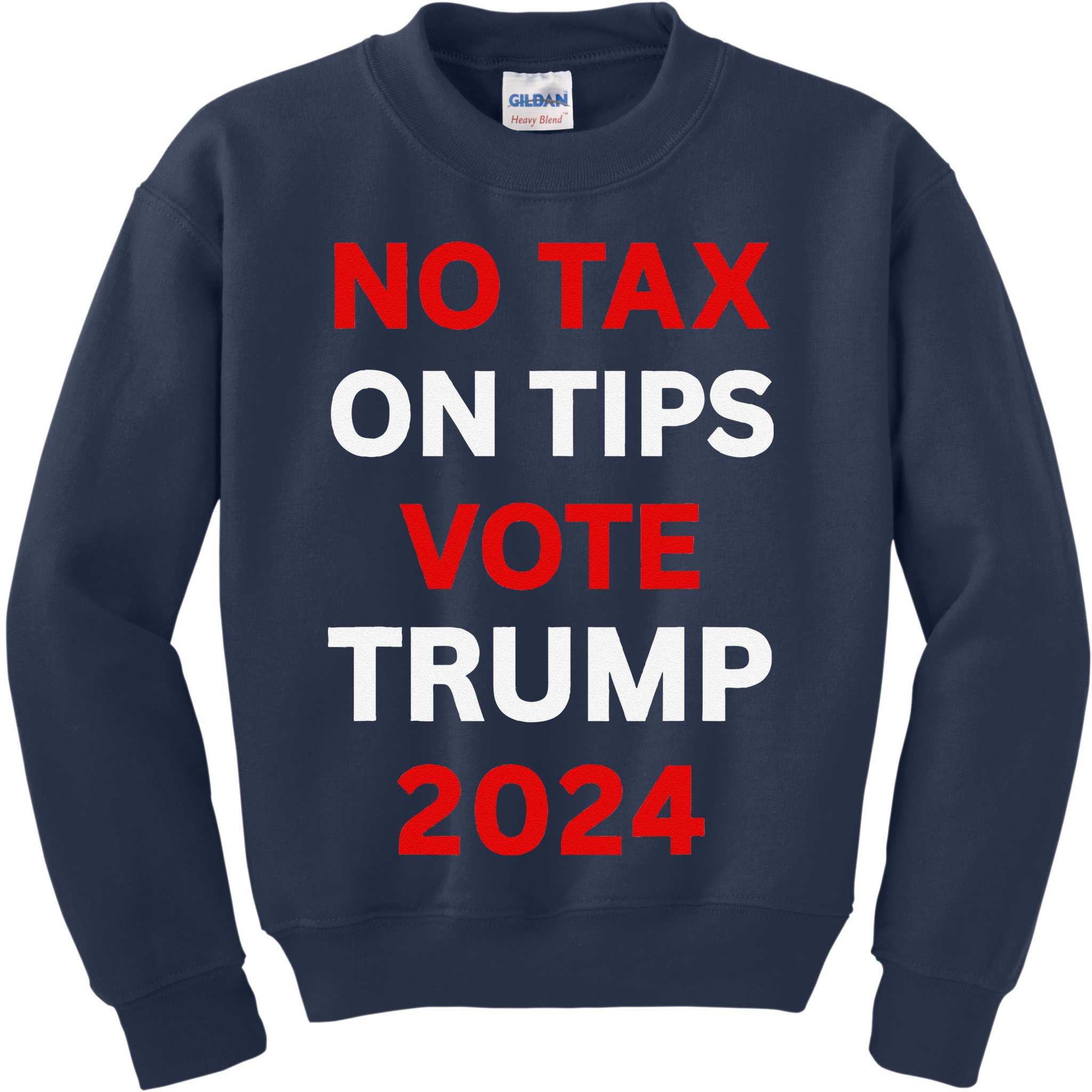 No Tax On Tips Vote Trump 2024 Take America Back Protrump Kids Sweatshirt