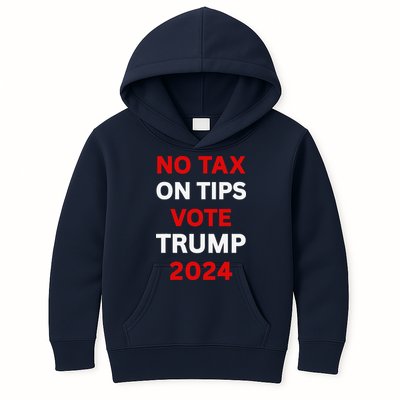 No Tax On Tips Vote Trump 2024 Take America Back Protrump Kids Hoodie