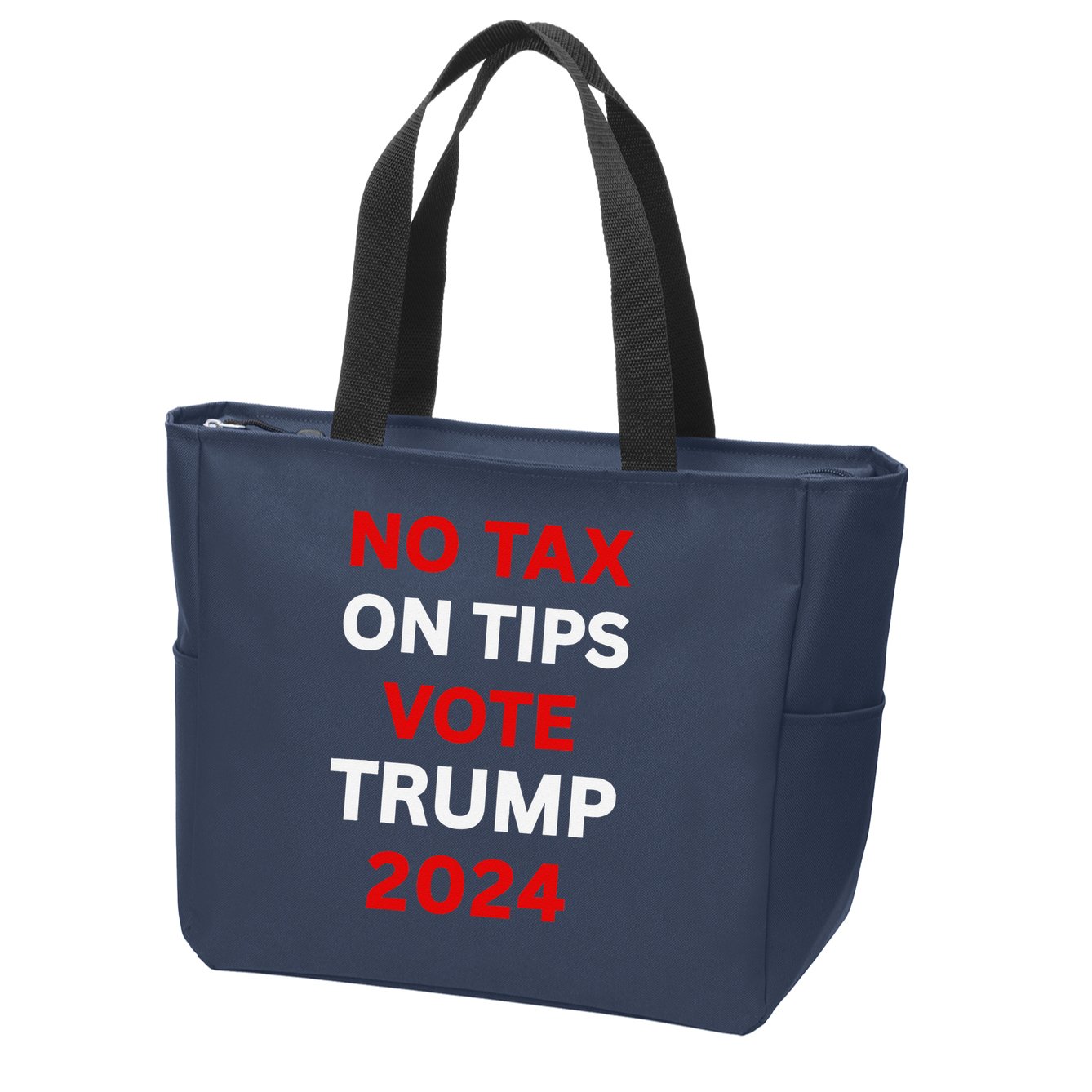 No Tax On Tips Vote Trump 2024 Take America Back Protrump Zip Tote Bag
