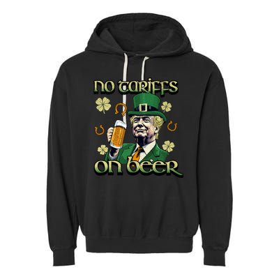 No Tariffs On Beer Funny St Patricks Day Trump Garment-Dyed Fleece Hoodie