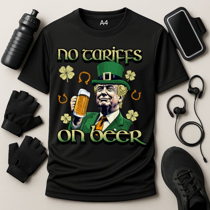 No Tariffs On Beer Funny St Patricks Day Trump Cooling Performance Crew T-Shirt