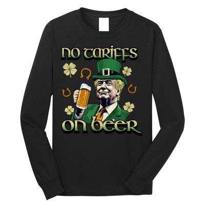 No Tariffs On Beer Funny St Patricks Day Trump Long Sleeve Shirt