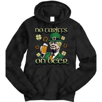 No Tariffs On Beer Funny St Patricks Day Trump Tie Dye Hoodie