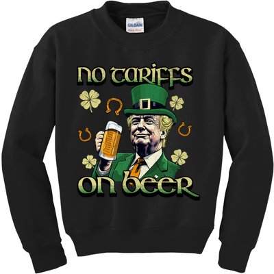 No Tariffs On Beer Funny St Patricks Day Trump Kids Sweatshirt