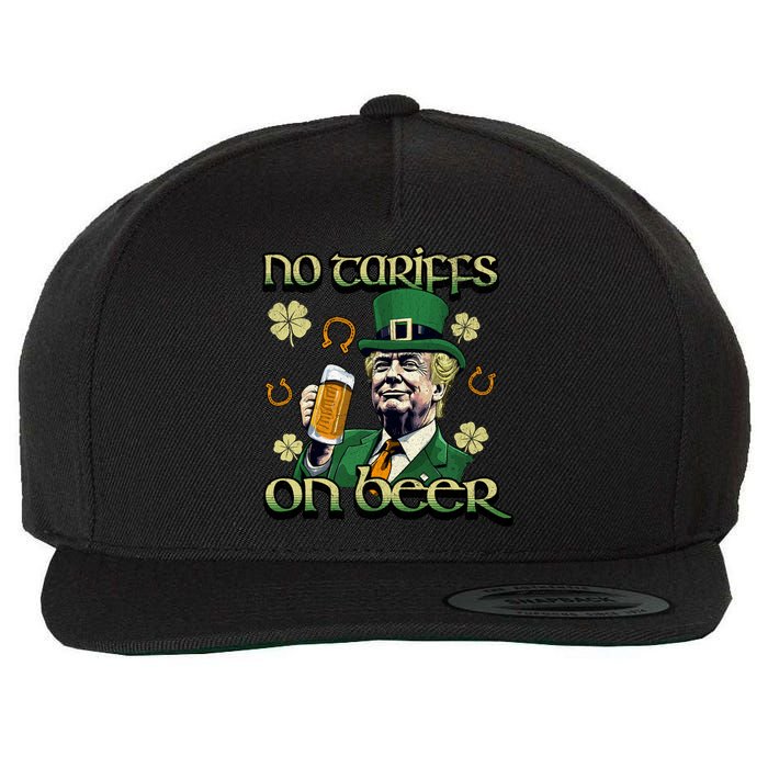 No Tariffs On Beer Funny St Patricks Day Trump Wool Snapback Cap