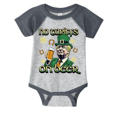 No Tariffs On Beer Funny St Patricks Day Trump Infant Baby Jersey Bodysuit