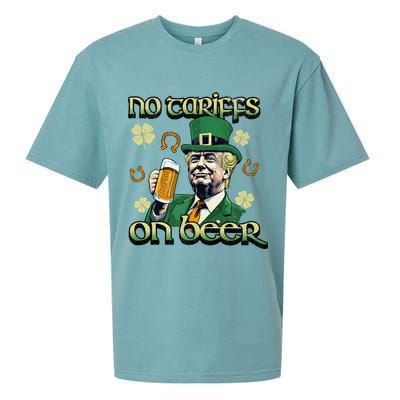 No Tariffs On Beer Funny St Patricks Day Trump Sueded Cloud Jersey T-Shirt