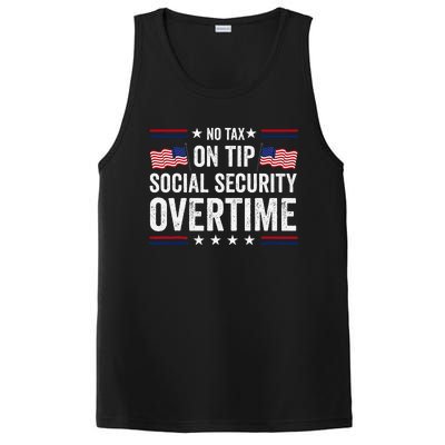 No Tax On Tips Social Security Overtime Trump 2024 PosiCharge Competitor Tank