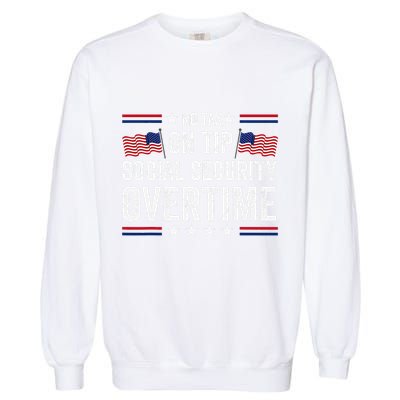 No Tax On Tips Social Security Overtime Trump 2024 Garment-Dyed Sweatshirt