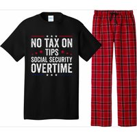 No Tax On Tips Social Security Overtime Trump 2024 Pajama Set